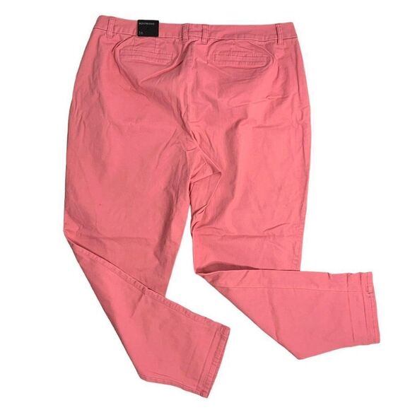Lane Bryant Boyfriend Ankle Cropped Pants 16 Mauve Pink Pockets Button Zip NEW - Picture 3 of 5